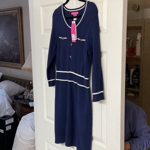 Lilly Pulitzer Navy Blue Long Sleeve Dress